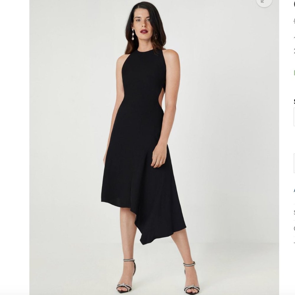 BCBG Josephine Cutout Midi Dress in Black